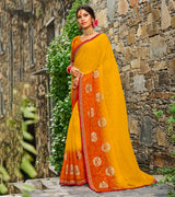 Laxmipati Brasso Orange & Yellow Sarees