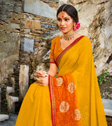 Laxmipati Brasso Orange & Yellow Sarees