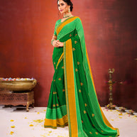 Laxmipati Chiffon Green  Saree