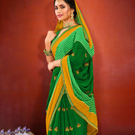 Laxmipati Chiffon Green  Saree