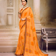 Laxmipati  Chiffon Light Orange Saree