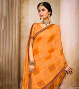 Laxmipati  Chiffon Light Orange Saree