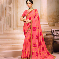 Laxmipati  Chiffon Light pink  Saree