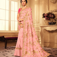 Laxmipati Tangail Silk Peach Sarees