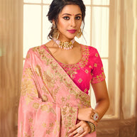 Laxmipati Tangail Silk Peach Sarees