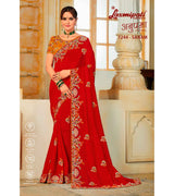 Laxmipati 7244 Sanam Red Silk Touch Saree