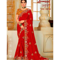 Laxmipati 7244 Sanam Red Silk Touch Saree