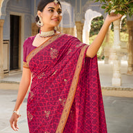 Laxmipati Silk Wine Saree