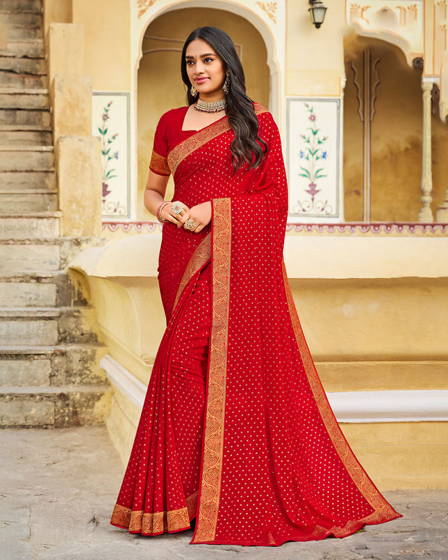 Laxmipati Silk Touch Red Sarees