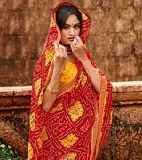 Laxmipati Chiffon Red Saree