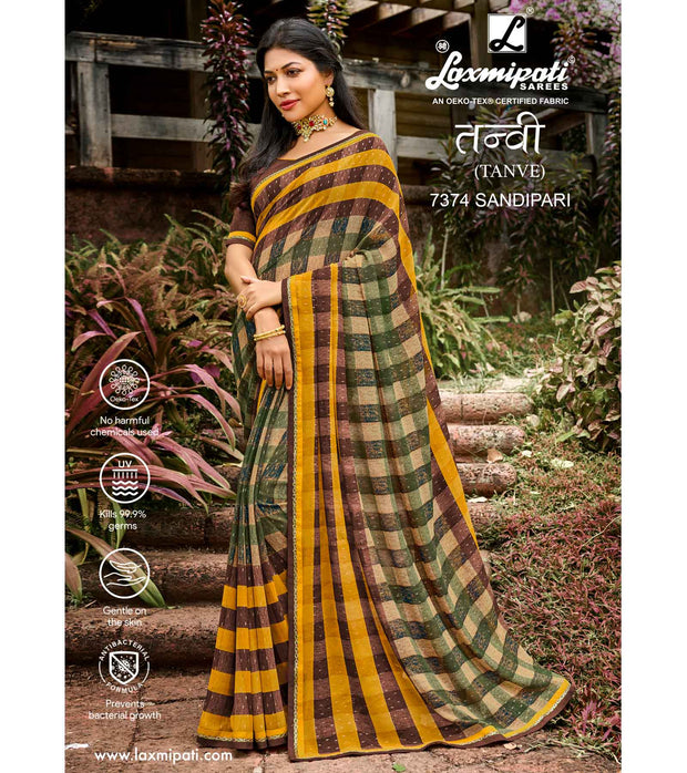 Laxmipati 7374 Sandipari Georgette Multicolor Saree