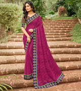 Laxmipati Chiffon Wine Saree