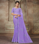 Laxmipati Sparkle Chiffon Lavender Saree