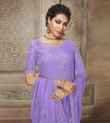 Laxmipati Sparkle Chiffon Lavender Saree