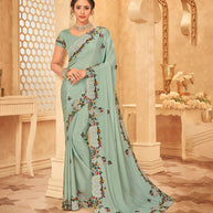 Laxmipati Jugnoo Silk Pista Green Saree