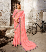 Laxmipati Brasso Light Pink Saree