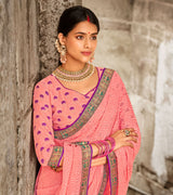 Laxmipati Brasso Light Pink Saree