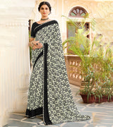 Laxmipati Georgette Black&White Saree