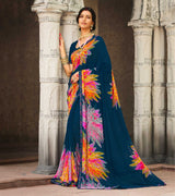 Laxmipati Georgette Navy Blue Sarees