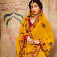 Laxmipati Sparkle Chiffon Gold Saree