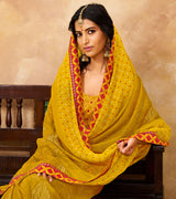 Laxmipati chiffon Mustard Saree