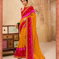 Laxmipati chiffon Multicolor Saree