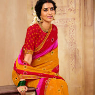 Laxmipati chiffon Multicolor Saree