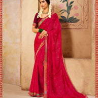 Laxmipati Silk Crape Red Saree