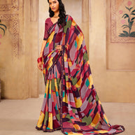 Laxmipati Georgette Multicolor Saree