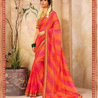 Laxmipati Brasso Orange Saree