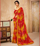 Laxmipati Chiffon Checks Multicolor Saree