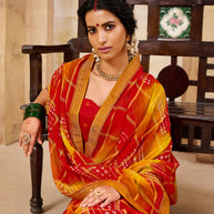 Laxmipati Chiffon Checks Multicolor Saree