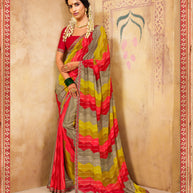 Laxmipati Georgette Multicolor Saree