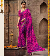 Laxmipati Metal Chiffon Purple Sarees