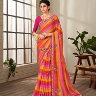 Laxmipati Aradhana Chiffon Multicolor Saree
