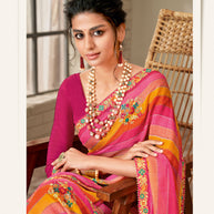 Laxmipati Aradhana Chiffon Multicolor Saree