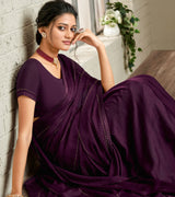 Laxmipati Chiffon Wine Saree - Akshara Singh