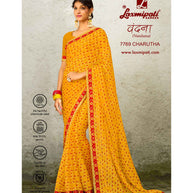 Laxmipati Vandana 7769 Charutha Chiffon Yellow Saree