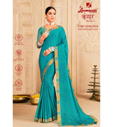 Laxmipati Kesaar 7790 Chacsiya Satin Chiffon Sky Blue Saree