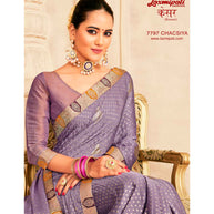 Laxmipati Kesaar 7797 Chacsiya Satin Chiffon Violet Saree