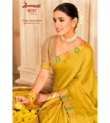 Laxmipati Kesaar 7798 Chacsiya Satin Chiffon Mustard Saree