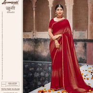 Laxmipati Khushi 7878 Pari Kusum Crape Georgette Maroon Saree