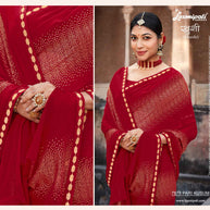 Laxmipati Khushi 7878 Pari Kusum Crape Georgette Maroon Saree
