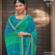 Laxmipati Khushi 7880 Ratna Mala Chiffon Brasso Multicolor Saree
