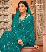 Laxmipati JAMUN 7899 Georgette Satin Patta Sea Green Sarees