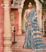 Laxmipati JAMUN 7903 Metal Chiffon Steel Grey Sarees