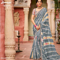 Laxmipati JAMUN 7903 Metal Chiffon Steel Grey Sarees