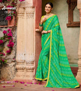 Laxmipati JAMUN 7907 Chiffon Parrot Green Sarees