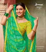 Laxmipati JAMUN 7907 Chiffon Parrot Green Sarees