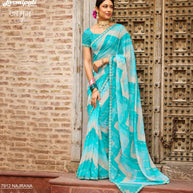 Laxmipati JAMUN 7912 Sparkle Chiffon Sky Blue Sarees